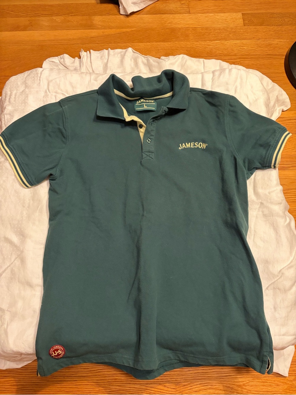 Jameson Short-Sleeve Teal Polo with Contrast Trim